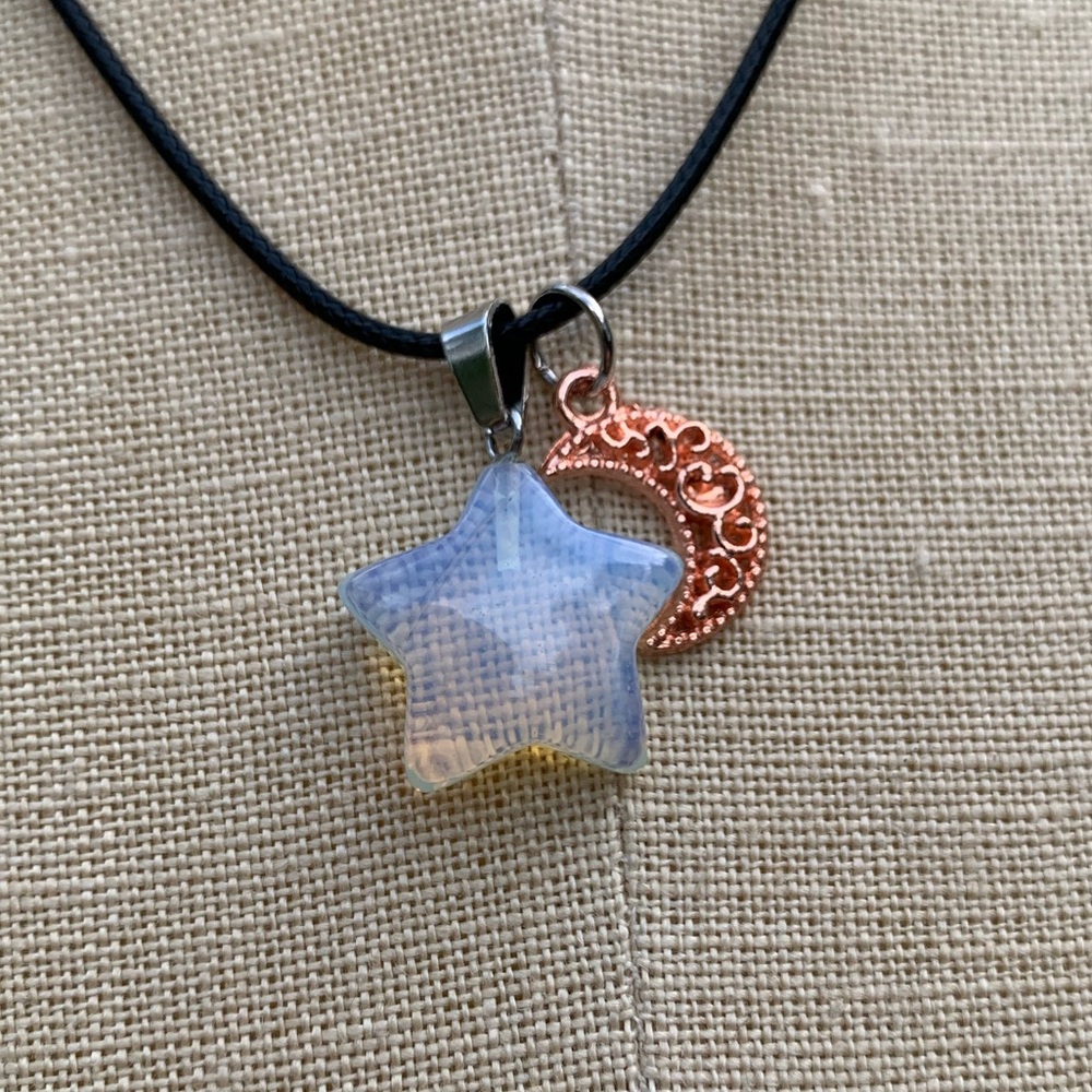 Handmade Moonstone Star Stone Amulet with Sun Charm - Picture 5 of 11